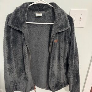 Columbia Plush Gray Full-Zip Fleece Jacket